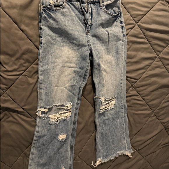High Rise Distressed Blue Jeans - Picture 2 of 6